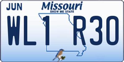 MO license plate WL1R3O