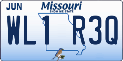 MO license plate WL1R3Q