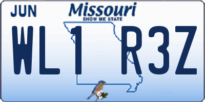 MO license plate WL1R3Z