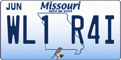MO license plate WL1R4I