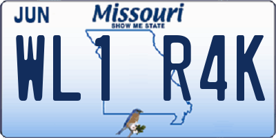 MO license plate WL1R4K