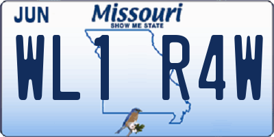 MO license plate WL1R4W