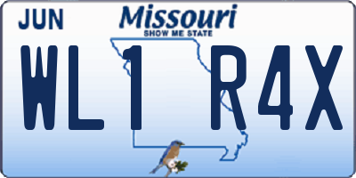 MO license plate WL1R4X