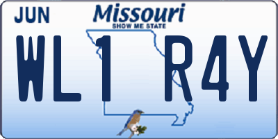MO license plate WL1R4Y