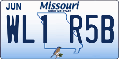 MO license plate WL1R5B
