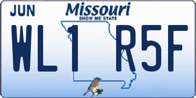 MO license plate WL1R5F