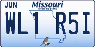 MO license plate WL1R5I
