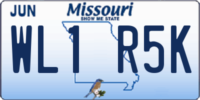MO license plate WL1R5K