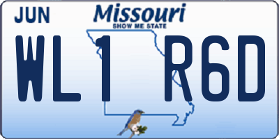 MO license plate WL1R6D