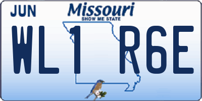 MO license plate WL1R6E