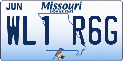 MO license plate WL1R6G