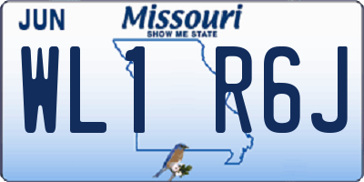 MO license plate WL1R6J