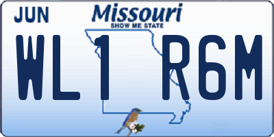 MO license plate WL1R6M