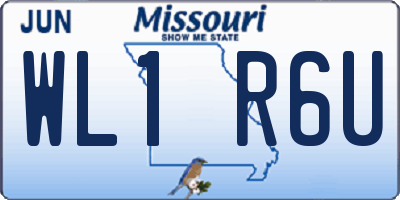MO license plate WL1R6U