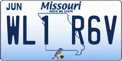 MO license plate WL1R6V