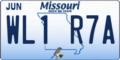 MO license plate WL1R7A