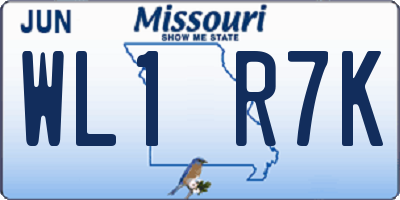 MO license plate WL1R7K