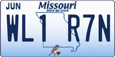 MO license plate WL1R7N