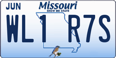 MO license plate WL1R7S