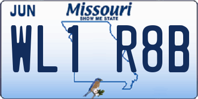 MO license plate WL1R8B