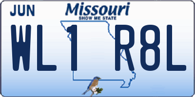 MO license plate WL1R8L