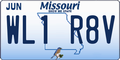 MO license plate WL1R8V