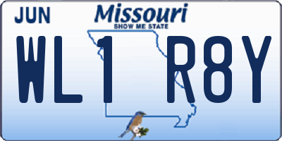 MO license plate WL1R8Y