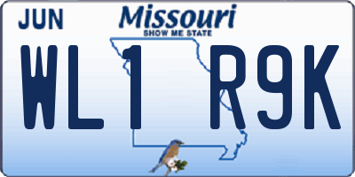 MO license plate WL1R9K
