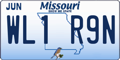 MO license plate WL1R9N