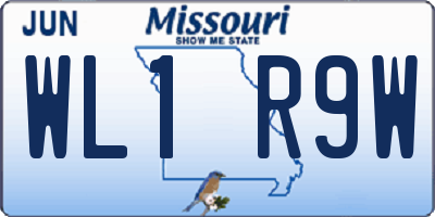 MO license plate WL1R9W