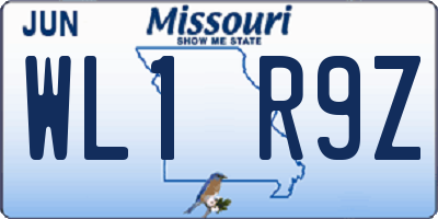 MO license plate WL1R9Z