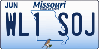 MO license plate WL1S0J
