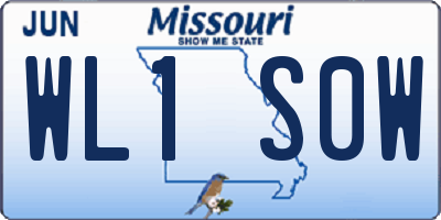 MO license plate WL1S0W