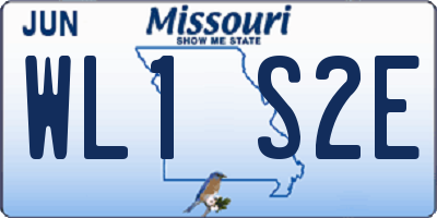 MO license plate WL1S2E