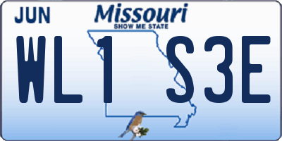 MO license plate WL1S3E