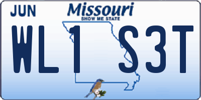 MO license plate WL1S3T