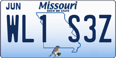 MO license plate WL1S3Z