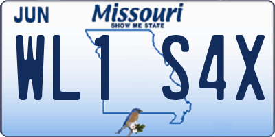 MO license plate WL1S4X