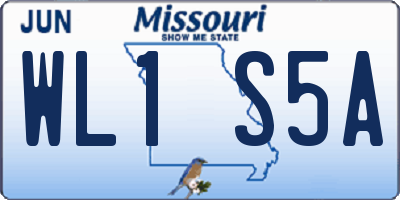 MO license plate WL1S5A