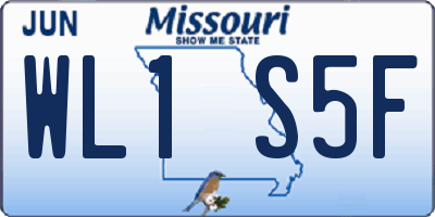 MO license plate WL1S5F