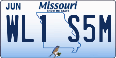 MO license plate WL1S5M