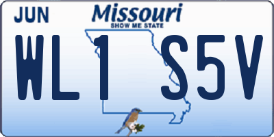 MO license plate WL1S5V