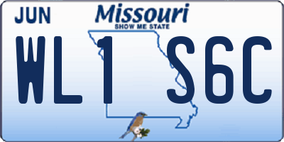 MO license plate WL1S6C