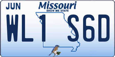 MO license plate WL1S6D