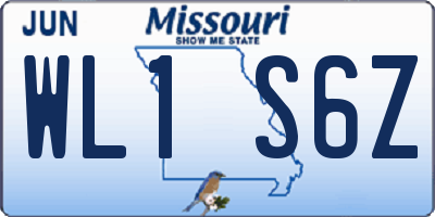 MO license plate WL1S6Z