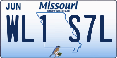 MO license plate WL1S7L