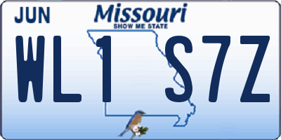 MO license plate WL1S7Z