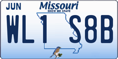 MO license plate WL1S8B