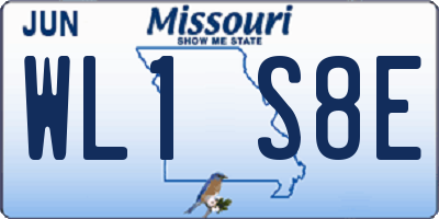 MO license plate WL1S8E