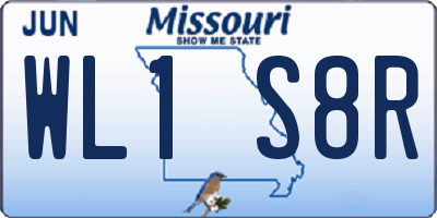 MO license plate WL1S8R